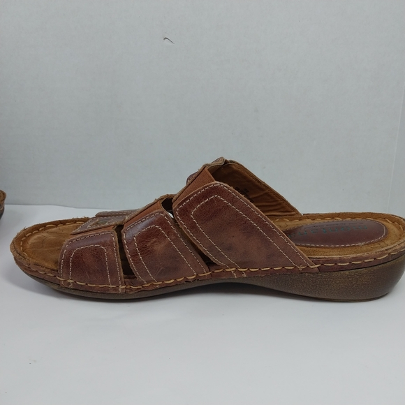 Montana Artisan Crafted Boho Slide Size 10 M Brown Leather Slip On Sandals Shoes - Picture 11 of 13